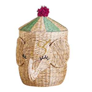 Cesta de Almacenamiento de Jacinto de Agua con Diseño de Elefante de Circo, Decoración Animal, Linda, para Niños, Decoración de Habitación Infantil, Acogedora, Decorativa, para Baby Shower - Product Image 4