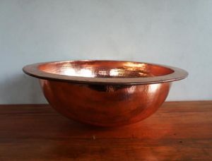 Bol à pédicure artisanal en cuivre pur pour soin des pieds et bain de pieds, finition martelée antique, accessoire de salle de bain de luxe - Product Image 4