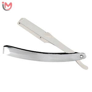 มีดโกนคมตรงแบบพับได้ ด้ามโค้ง สำหรับโกนหนวด  ทำจากสแตนเลส สำหรับช่างตัดผมและผู้ชาย  OEM - Product Image 1