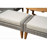Ensemble de canapé d'extérieur contemporain en rotin imperméable avec coussins, table basse, rotin PE résistant aux UV, mobilier de jardin écologique