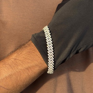 Men's Moissanite Cuban Link Bracelet 925 Silver <b>Iced</b> <b>Out</b> Hip Hop Jewelry Diamond <b>Chain</b> Luxury Bling Wedding Party Gift Fashion - Product Image 4