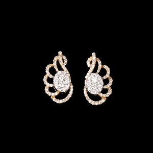 Pendientes de Oro Amarillo Sólido de 18K con Diamantes Naturales en Dos Tonos, Diseño de Alas en Espiral, Joyería Fina para Mujer, Memoria Jewels - Product Image 4