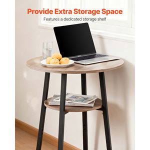 Set of 3pcs 23.5\" Rounded Corner <b>Bar</b> <b>Tables</b> with Two <b>Stools</b> Pub <b>Table</b> <b>and</b> Chair Set - Product Image 5