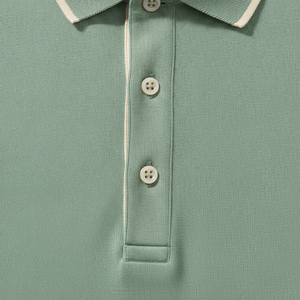 Polo Homme Vert Manches Courtes en Coton Piqué Respirant Couleur Unie Tricoté Boutonné Coupe Classique – Grande Vente - Product Image 6