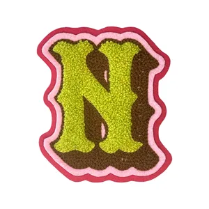 Chenille Lightweight <b>Iron</b> <b>on</b> Patch with PVC Letter H Embroidered Applique Fabric Badge for Clothes Bags Hats - Product Image 4