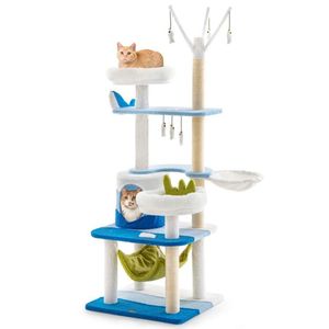 Torre per Gatti Multilivello Blu con Tiragraffi Rivestiti in Sisal, Alberi e Tiragraffi Premium per Gatti - Product Image 3
