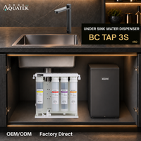 Système sous-évier Aquatek BC Tap 3S |   Système d'osmose inverse à flux direct sans réservoir (AQ-500A) |   Chaud/Ampleur d'air ambiant |   750W |   Acier inoxydable |   Hôtel de luxe