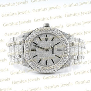 Luxury Wear Pass Diamond Tester Movimiento automático Full White D VVS Totalmente helado Moissanite Diamond Hip Hop Watch para hombres - Product Image 5