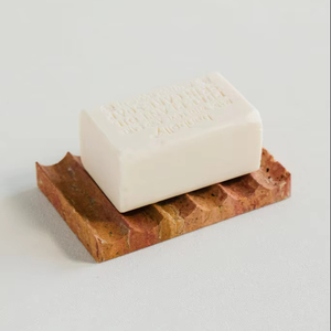 Jabonera de Travertino Rojo, Accesorio de Baño y Cocina de Piedra Natural Premium, Autodrenante, Elegante y Duradero, Decoración para el Hogar - Product Image 1