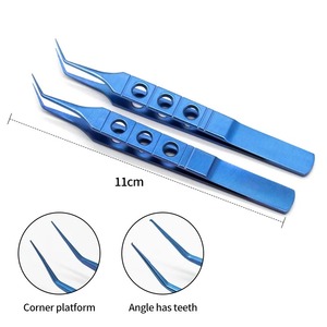 Lot d'instruments chirurgicaux de haute qualité certifiés CE pour micro-suture, comprenant des pinces Hoskin à pointe angulaire bleues - Product Image 6