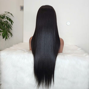 Pelucas de cabello humano liso natural al por mayor con cutícula alineada, pelucas frontales de encaje de cabello virgen vietnamita, peluca de cabello doblemente tramado. - Product Image 2