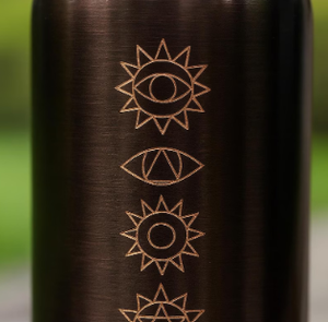 Ensemble de gourdes en cuivre pur forgé à la main de qualité supérieure pour la santé et l'hydratation, motif floral noir en spirale - Product Image 4
