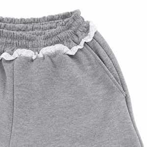 Pantalones Deportivos Anchos Grises para Mujer con Estampado Tribal Negro, Cintura Elástica, Corte Holgado, Estilo Casual Urbano - Product Image 6