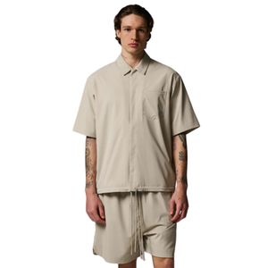 Men Nylon Drawcord <b>Shirt</b> Short Sleeve Lightweight Utility Casual Summer Top Relaxed Fit OEM Wholesale Supply - Product Image 5