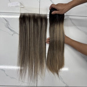 Extensiones de Cabello Humano Liso Ombre Premium, de Marrón a Rubio Balayage, Cabello Remy, Juego Completo para Cabeza - Product Image 3