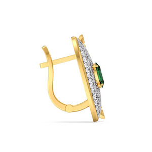 Pendientes llamativos con diseño de alas de esmeralda verde dorado - Product Image 3