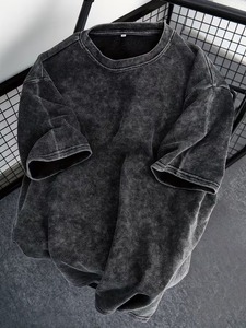 Camiseta Personalizada con Lavado Ácido para Hombre, Estilo Vintage, Algodón Grueso, Camiseta Blanca Oversize 100% Algodón con Lavado Ácido, Corte Unisex - Product Image 2