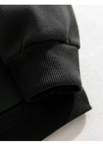 Sweat-shirt à capuche noir Sajah pour garçons, unisexe, décontracté, en coton, avec logo imprimé, poche avant, coupe classique, pour l'automne - Product Image 3