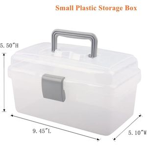 Contenedor de Almacenamiento de Plástico Transparente Gris con Asa y Cierre, Caja Multiusos - Product Image 2