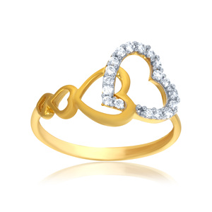Eloquent Hearts Gold <b>Ring</b> Premium 18K Yellow Gold Double Heart <b>Ring</b> for Women Romantic <b>Open</b> Heart Fine Jewelry - Product Image 1