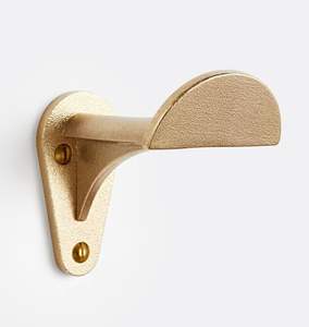 ArgentHold Crochet en laiton, Crochet mural argenté, Cintre en laiton aspect chromé, Crochet en laiton poli Moon, Crochet mural en laiton FrostLine - Product Image 1