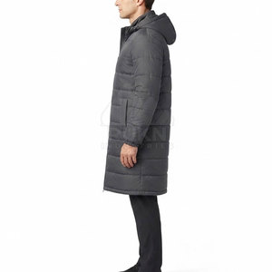 Best Choice Men Bench <b>Coat</b> Hooded <b>Waterproof</b> Lightweight Winter Wear Full Front Zipper Padded Thick <b>Long</b> Warm Outdoor Casual - Product Image 3