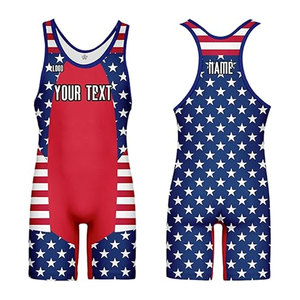 Trajes de Lucha Personalizados Patriot USA, Trajes Deportivos y Monos Activos con Tu Logotipo y Texto para Equipos de Lucha - Product Image 1