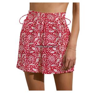 Pantalones Cortos de Algodón con Estampado de Bloques para Mujer, Ropa de Verano, Pantalones Cortos de Algodón con Cordón para Fin de Semana, Colección para Chicas y Mujeres - Product Image 3