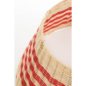 Collier de sapin de Noël rond en rotin tressé à la main, jupe de sapin rouge et marron festif pour la décoration intérieure, du Vietnam - Product Image 3