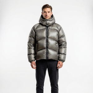 Vestes matelassées pour hommes en gros, prix d'usine, en nylon, pour l'hiver, avec capuche, logo personnalisé, faible MOQ, prêtes à être expédiées - Product Image 6