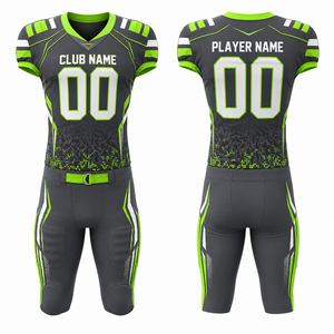 Ensemble de maillots de football américain personnalisés pour hommes Minnesota, noir et vert, sublimés, col en V, manches courtes, évacuation de l'humidité, coupe classique, 100% coton - Product Image 1
