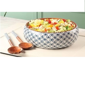 ชามไม้เคลือบพิมพ์ลายสำหรับโรงแรมและรีสอร์ท ใช้เสิร์ฟผลไม้ สลัด และซุป - Product Image 3