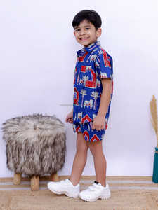 Top qualité enfants portent coton garçons ensemble de vêtements décontracté à manches courtes solide motif chemise pour enfants 1-12 ans - Product Image 5