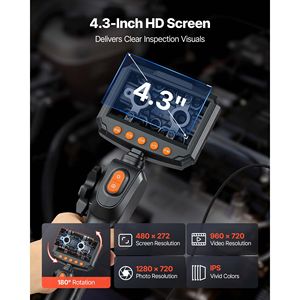 Boroscopio Articolato Ultra Sottile da 0,15 Pollici per Ispezione Auto, Endoscopio Bidirezionale con Schermo IPS da 4,3 Pollici e Lente HD 1280 X 720 - Product Image 4