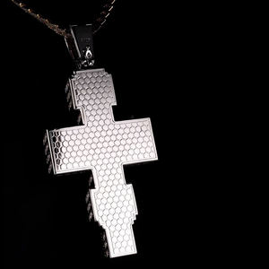 AMBER JEWELS T-101 Christian Cross Pendant Jesus <b>Angels</b> 14K Gold Plated Lab Grown Zircon Stone IGI Certified Religious <b>Charm</b> for - Product Image 5