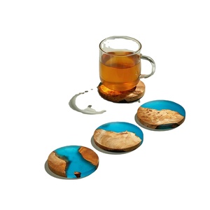 ชุดถาดรองแก้วไม้อะคาเซียทรงสี่เหลี่ยมแบบหรูหราแผ่นรองแก้วสำหรับดื่มกาแฟชาเบียร์ไวน์ - Product Image 6