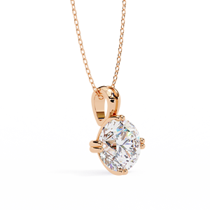 Minimalist 14K <b>Solid</b> <b>Gold</b> IGI Certified 2 CT Round Cut 8 Prong Set Lab Diamond Solitaire <b>Pendant</b> Necklace for Women Party Gift - Product Image 5