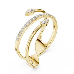 Anillo de Oro Sólido de 14k con Diamantes de Corte Brillante Redondo para Mujer, Anillo de Compromiso Clásico de Diseño Minimalista para Regalo - Product Image 3