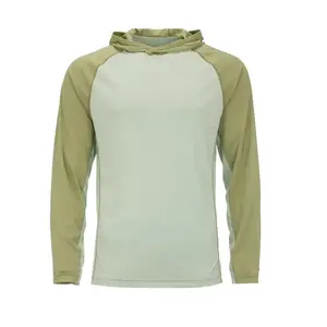 Sudadera de pesca con capucha de poliéster de secado rápido, protección UV y logotipo personalizado de alta calidad, camisa de pesca de manga larga con capucha. - Product Image 4