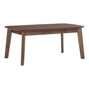 Modern Simple Knock Down Furniture <b>Walnut</b> MDF Center <b>Table</b> with Curved Edges and Solid Wood Legs for Hotel Apartment Office - Product Image 1