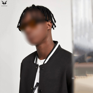 Black Color Outer Wear Lightweight <b>Men</b> Loose Fit Digital Print Going Out <b>Long</b> Sleeve Baseball College Baseball Varsity <b>Jackets</b> - Product Image 6