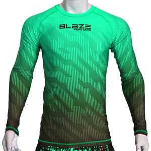 OEM hombres manga larga Rashguard poliéster Spandex tela Jiu Jitsu engranaje para MMA y BJJ sublimación de compresión - Product Image 1