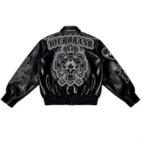 Blouson aviateur en cuir véritable noir de qualité supérieure pour homme, avec patch brodé, col rabattable, style motard, pour l'automne