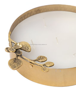 Fleur d'or martelée de luxe de vente chaude sur la bougie d'Urli de tige - Product Image 4