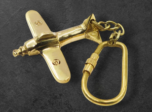 Vintage Style Brass Airplane Keyring Aircraft Travel Keychain for Men Women Antique Finish Metal <b>Key</b> <b>Holder</b> Gift - Product Image 4