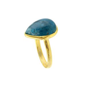 2025 solide 925 argent Sterling éternité Vermeil lunette réglage forme de poire apatite naturelle pierre précieuse haute qualité bague de mariage cadeau - Product Image 3