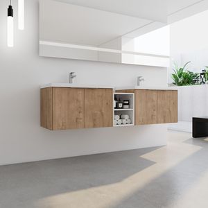 Mobile Bagno da 72 Pollici con Chiusura Ammortizzata, Lavabo e Piccoli Ripiani, Combinazione Armadietto 30+12 Pollici (Imballaggio KD) - Product Image 6