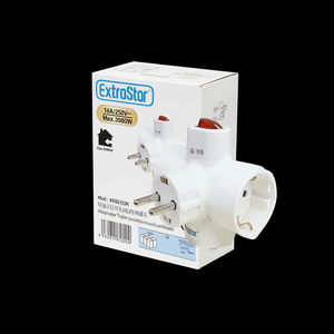 Adattatore ExtraStar da 1 a 3 prese 16A 250V con interruttore e indicatore luminoso per uso interno - Product Image 2
