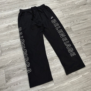 <b>Mesh</b> Lined Nylon Track <b>Pants</b> Men Lightweight Elastic Waist Relaxed Fit Graphic Print Trousers OEM Private Label Manufacturer - Product Image 4