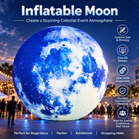 Ballons de planètes gonflables éclairés publicitaires personnalisés Grande boule de lune gonflable Lune gonflable géante